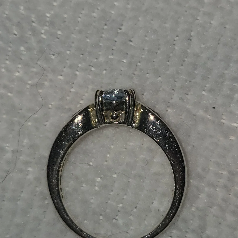 AQUAMARINE. SAPPHIRE SILVER RING - Picture 3 of 4
